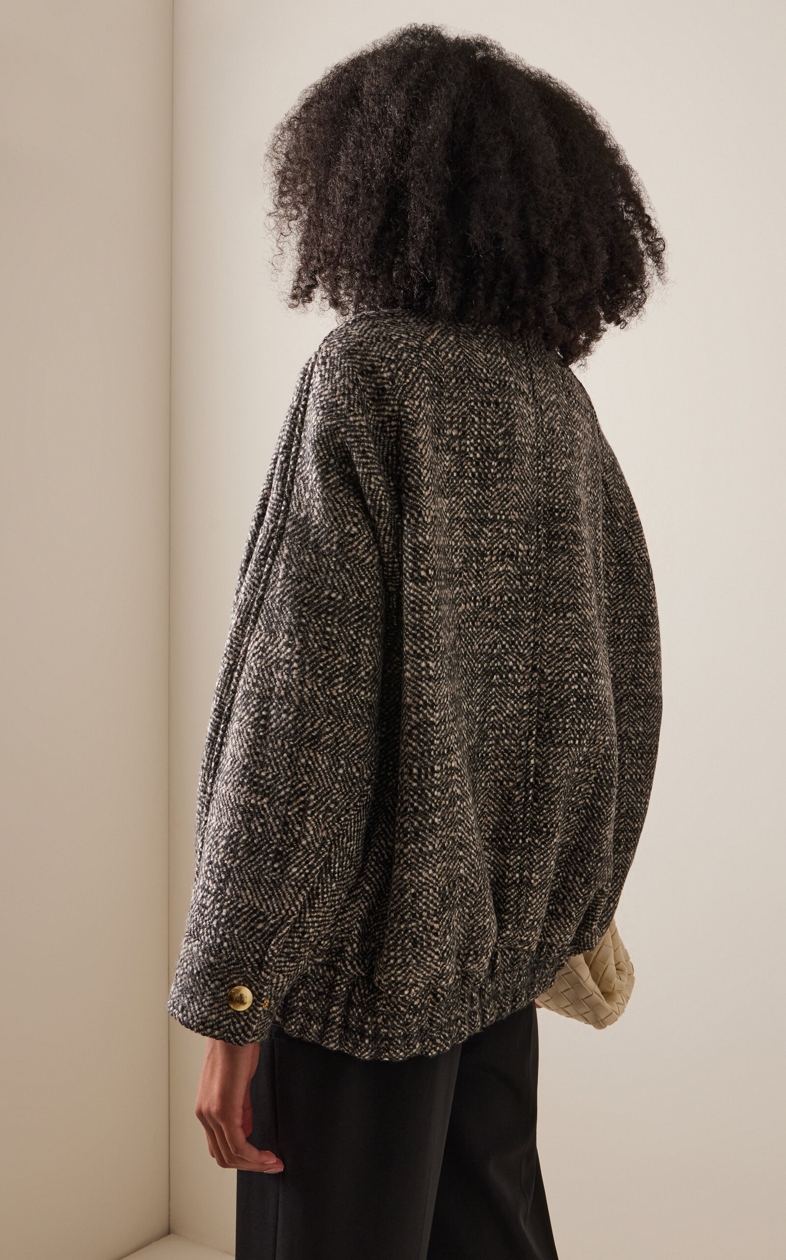 Lee Herringbone Wool Bomber Jacket black/white - 4