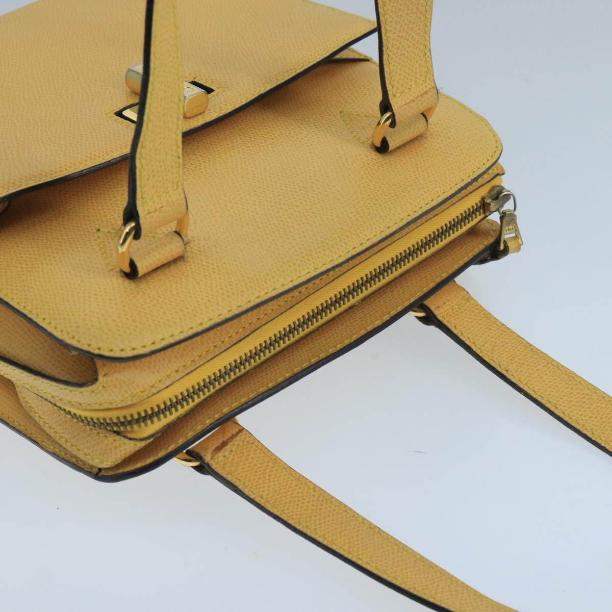CELINE Hand Bag Leather Yellow Gold - 6