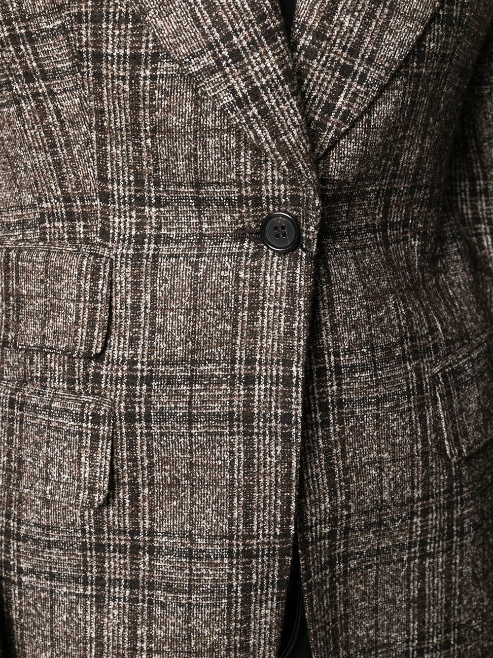 checked single-breasted blazer - 5