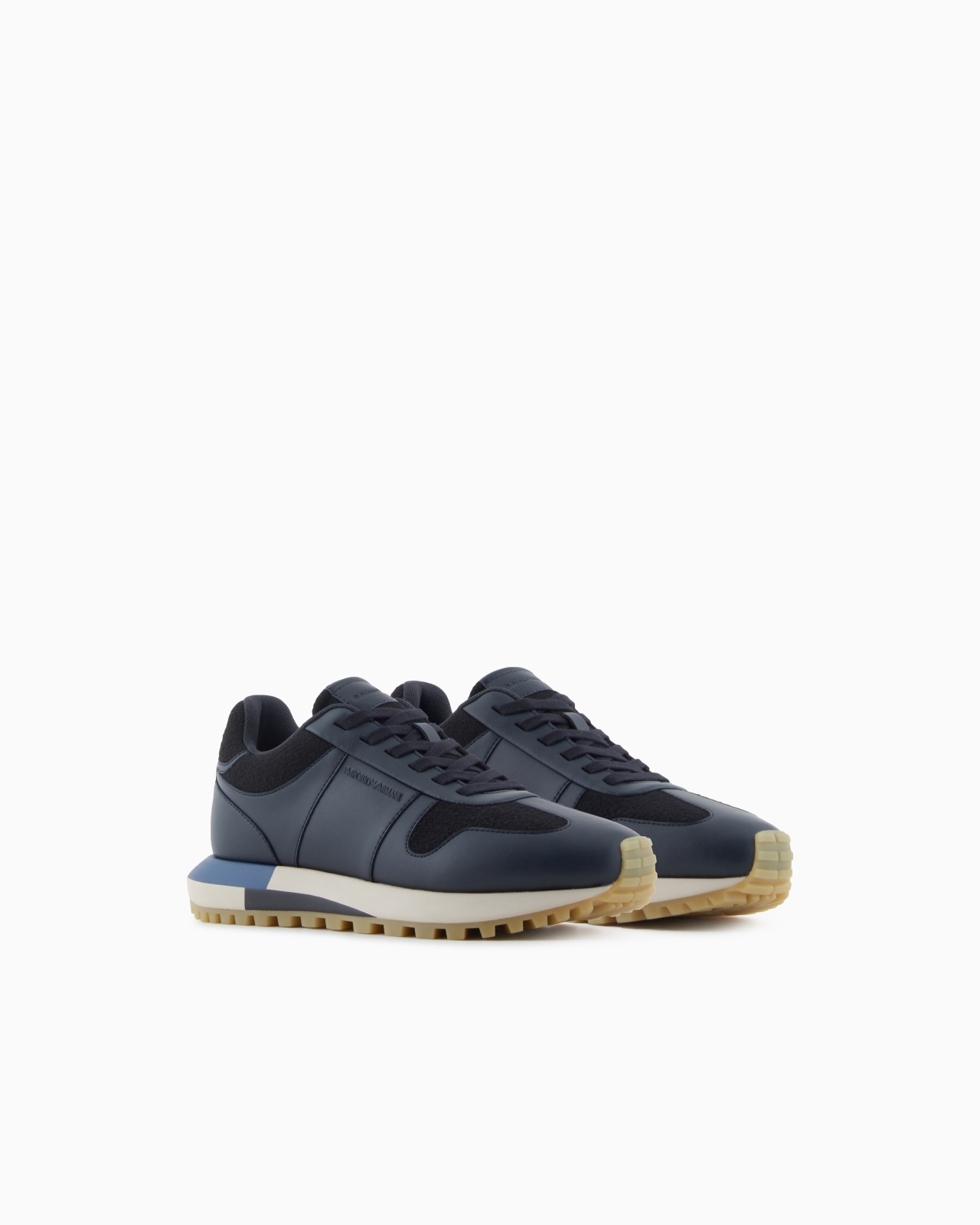 LEATHER SNEAKERS WITH FELT DETAILS - 2