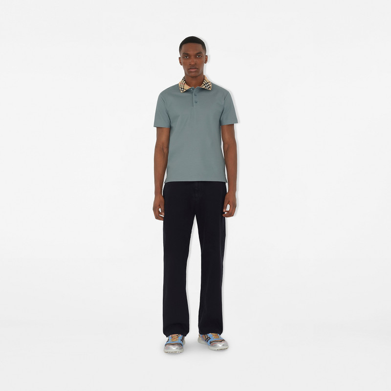 Burberry Check Collar Cotton Polo Shirt outlook