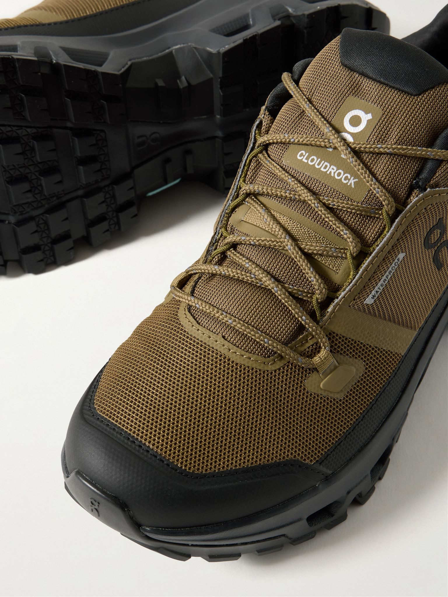 Cloudrock Rubber-Trimmed Mesh Trail Sneakers Army green - 5