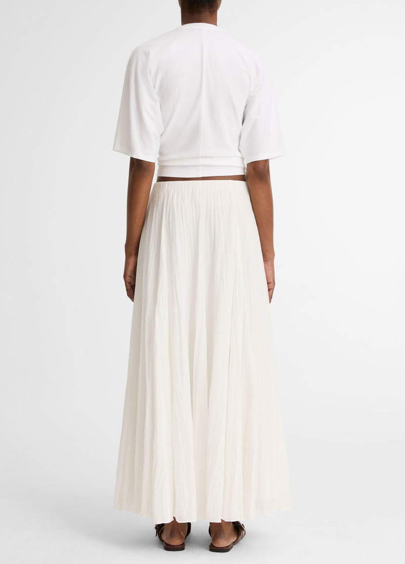Vince Crinkled Plissé Cotton-Blend Maxi Skirt outlook