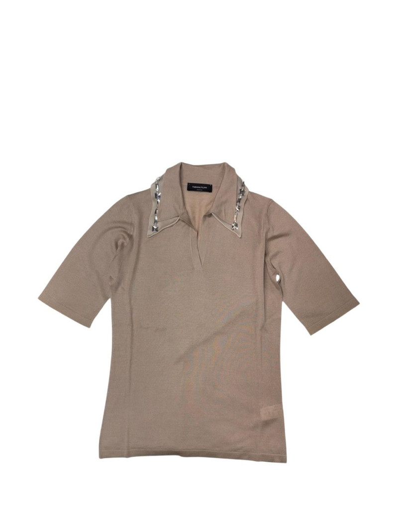 collar-embellished T-shirt 1