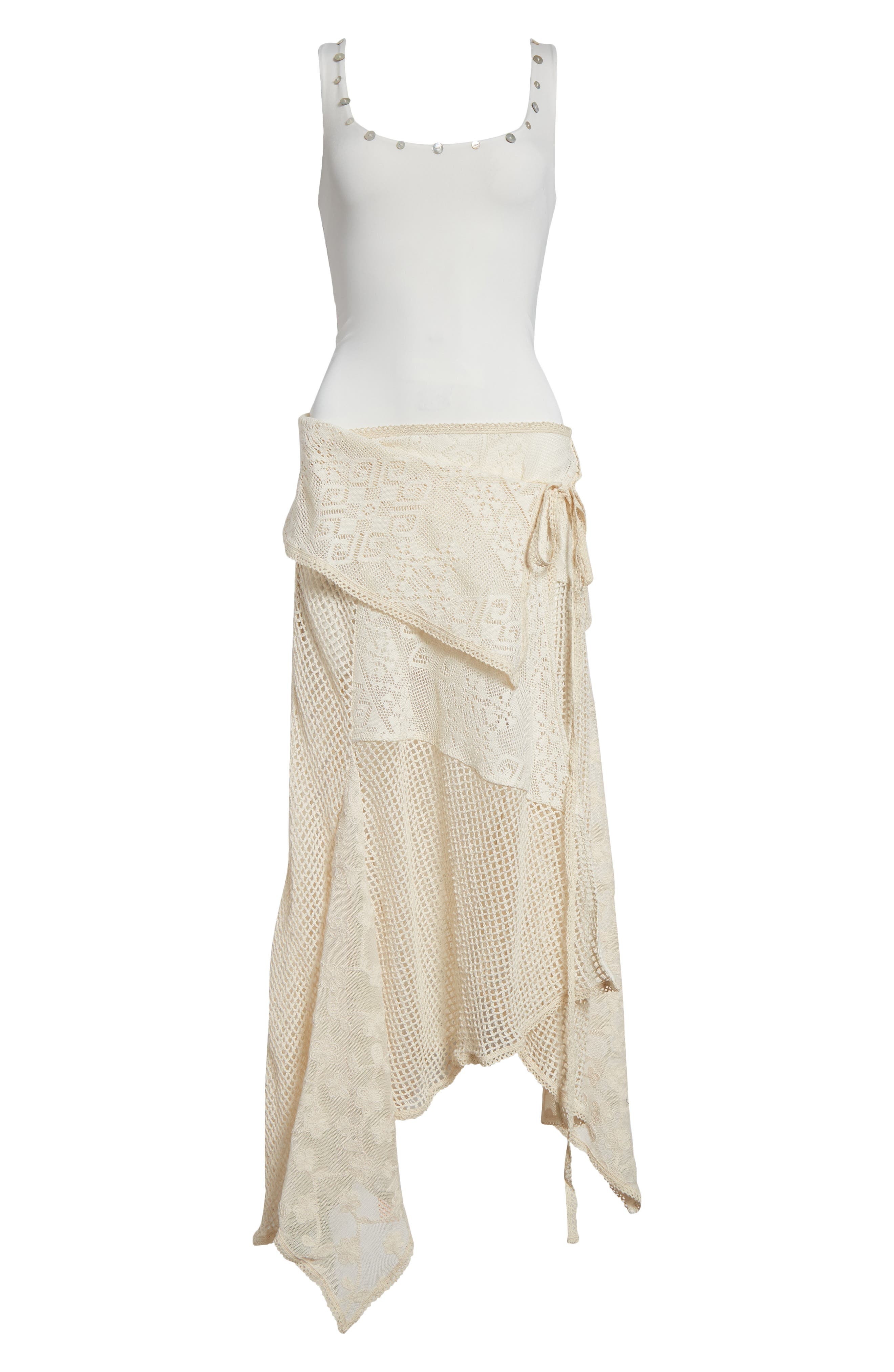 Siedrés Marcela Asymmetric Jersey & Lace Dress in Ecru at Nordstrom - 5