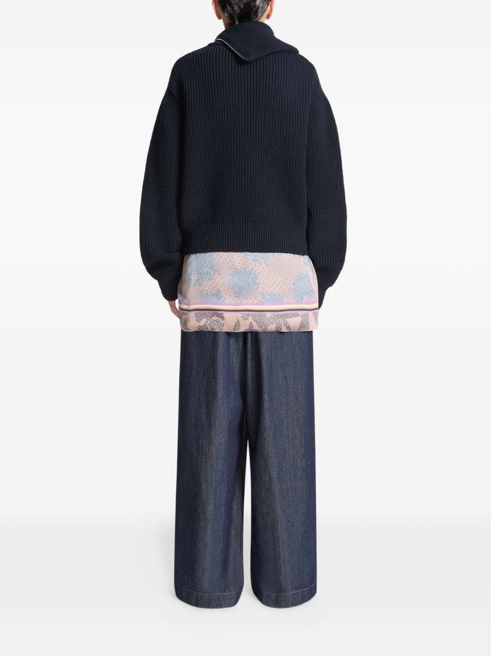 zipped high-neck wool sweater - 4