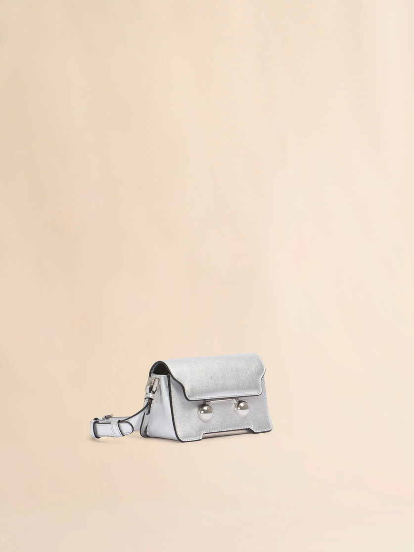 SILVER LEATHER TRUNKAROO MINI SHOULDER BAG - 6