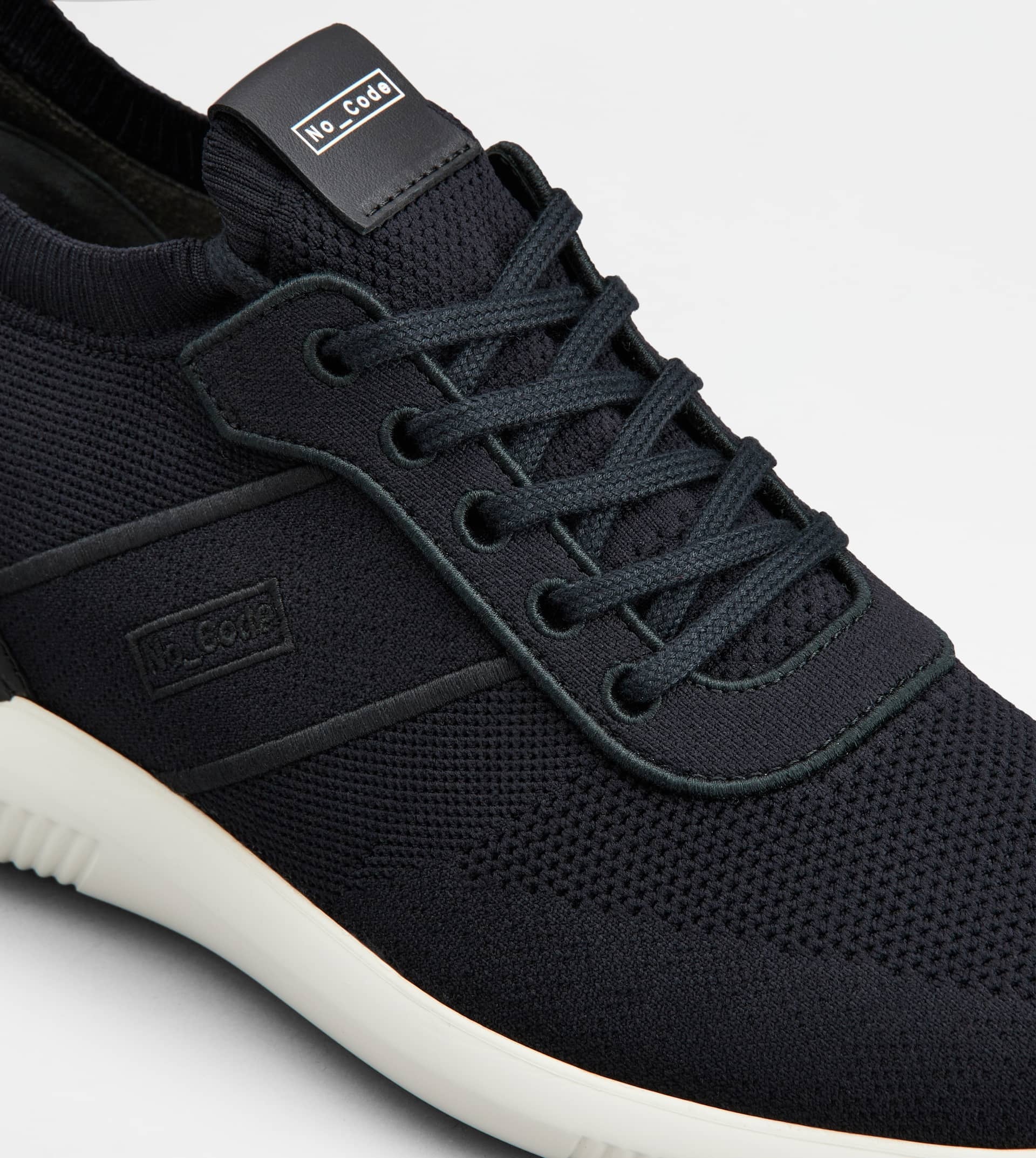NO_CODE KNIT IN TECHNICAL FABRIC AND LEATHER - BLACK - 5