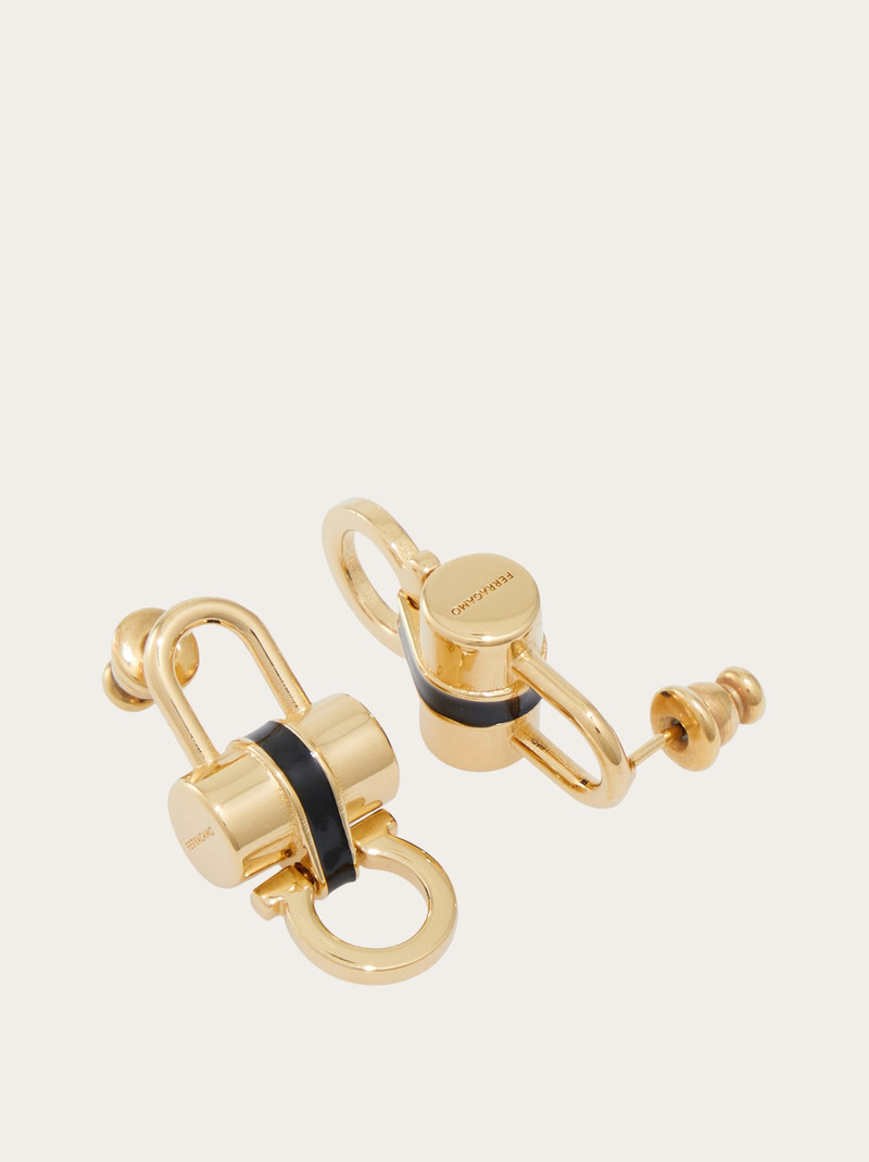 FERRAGAMO Padlock earrings with resin detail outlook