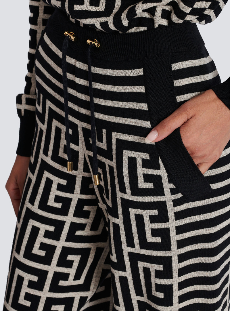 Monogrammed knit trousers 7