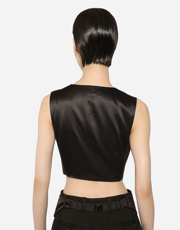 Cropped woolen gilet - 7