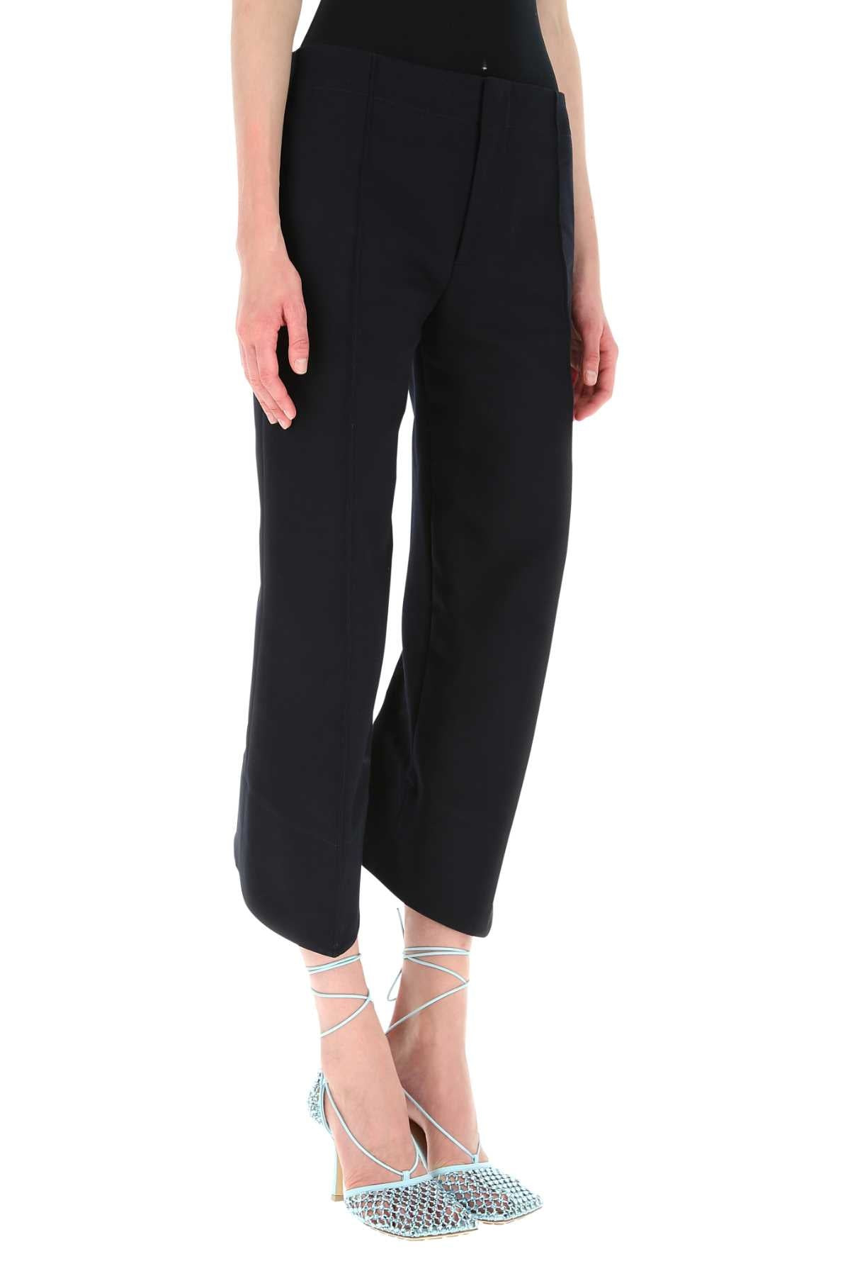 Bottega Veneta Women Midnight Blue Cotton Cropped Cut Pant - 3