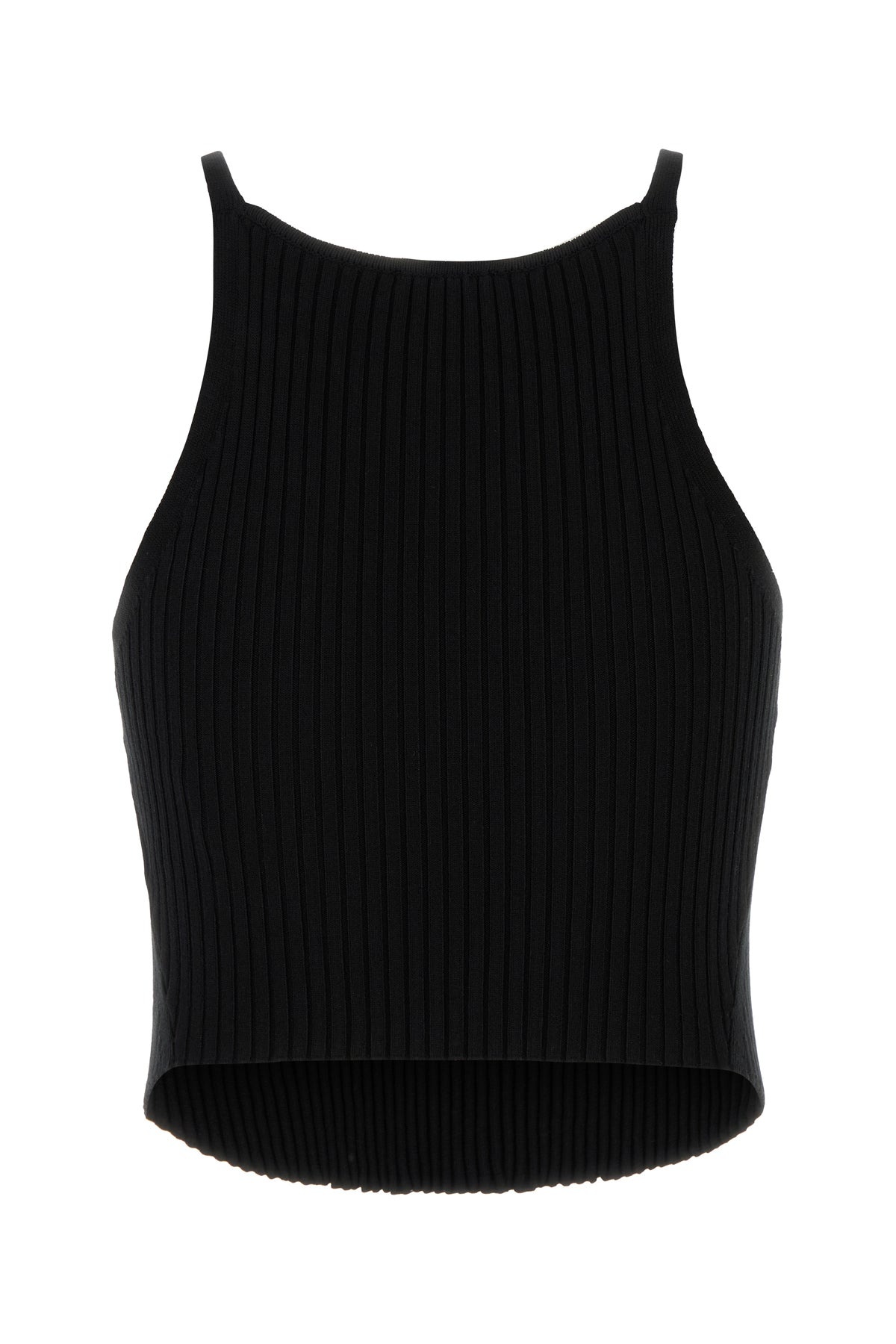 Black viscose blend tank top - 2