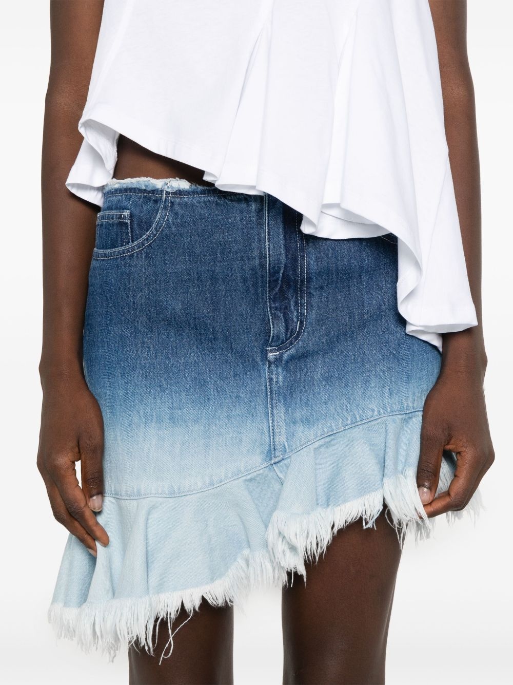 ombré mini denim skirt - 5