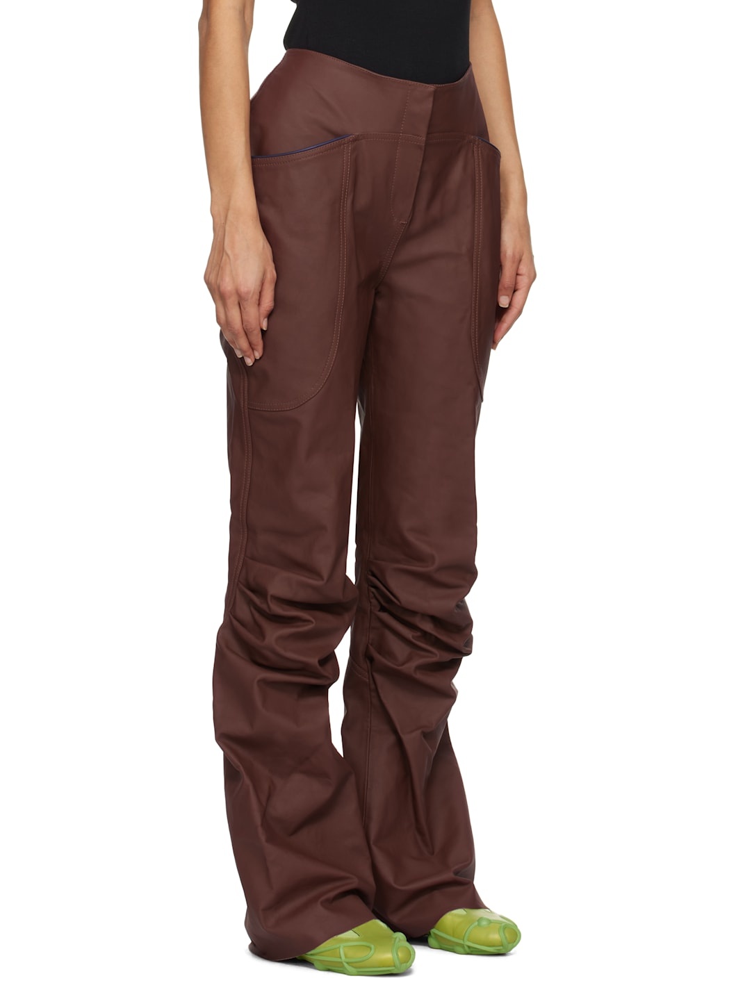 Burgundy Kiko Kostadinov Edition Eero Leather Pants - 2