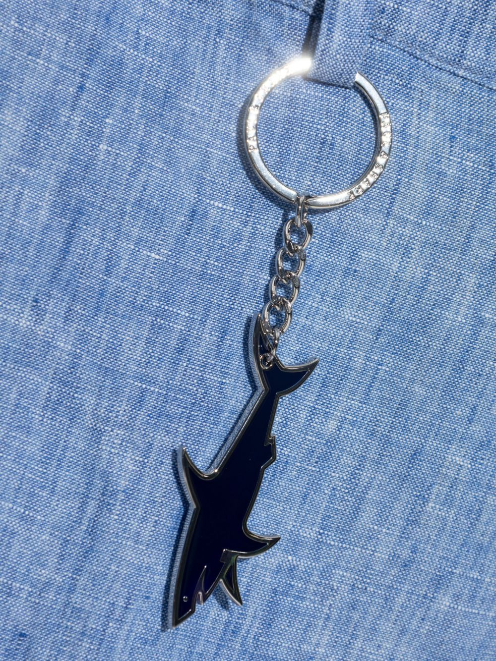 shark-keychain linen trousers - 5