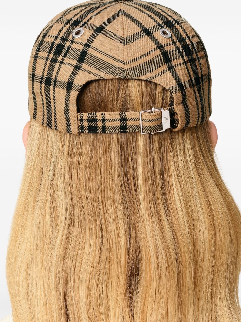 checked wool baseball cap - 6