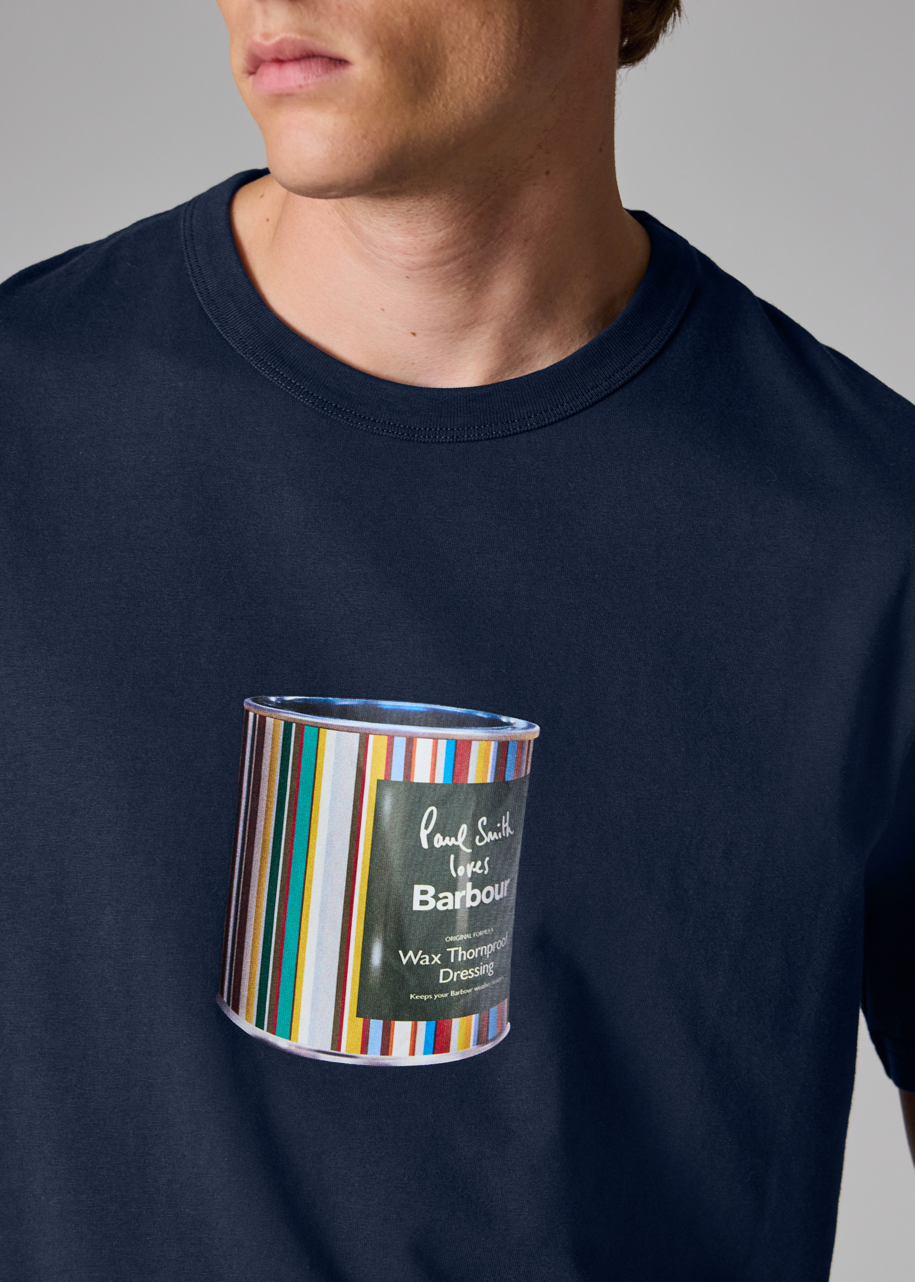 Paul Smith loves Barbour - Wax Tin Print T-Shirt - 5