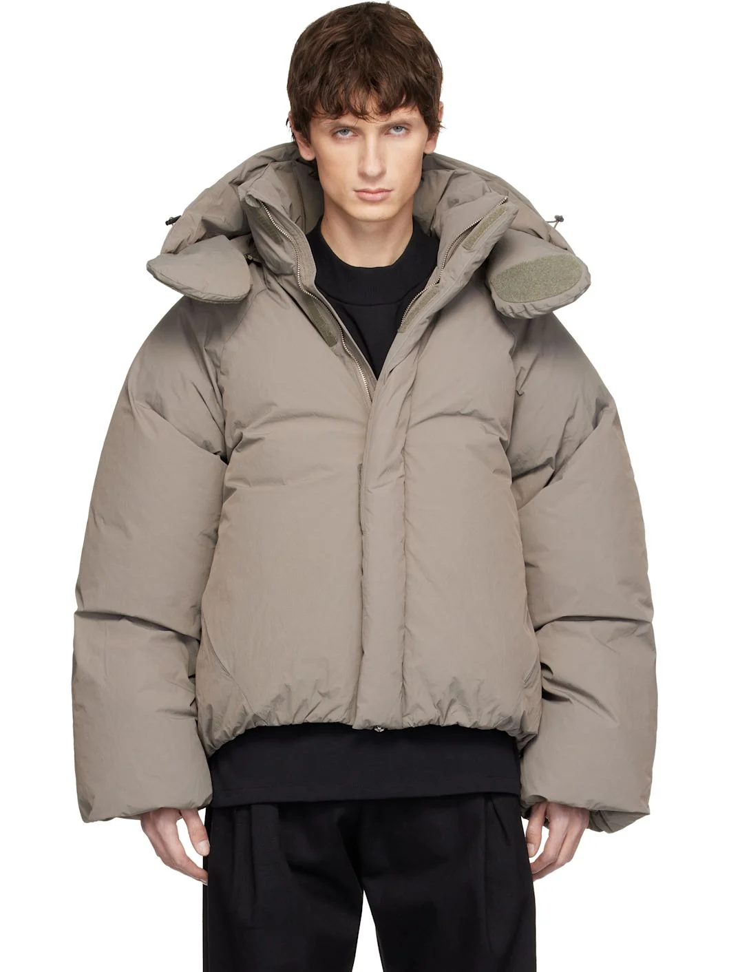 Taupe Space Down Coat - 1