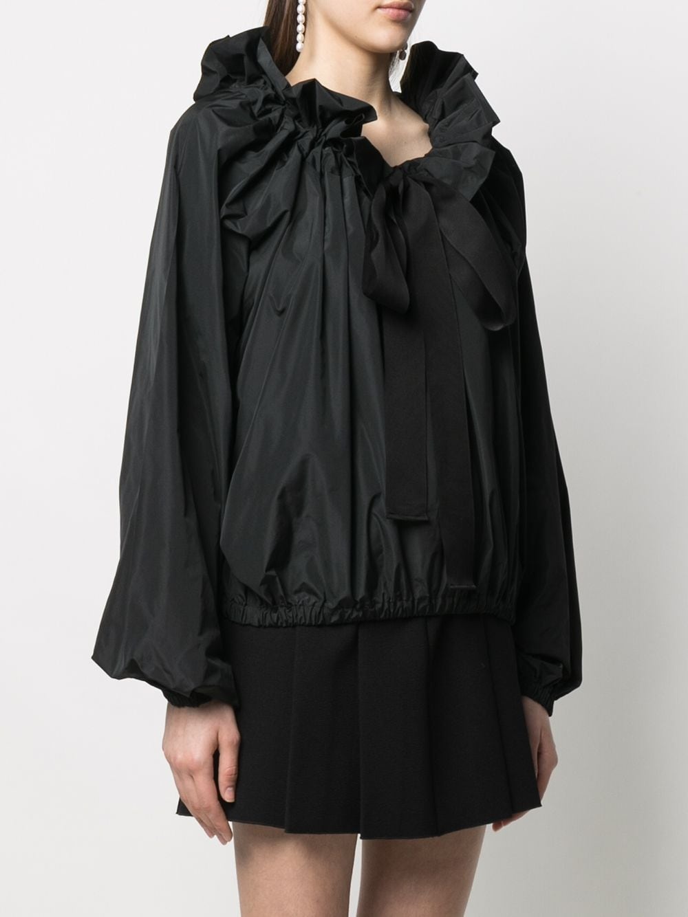 grosgrain puff-sleeve blouse - 3