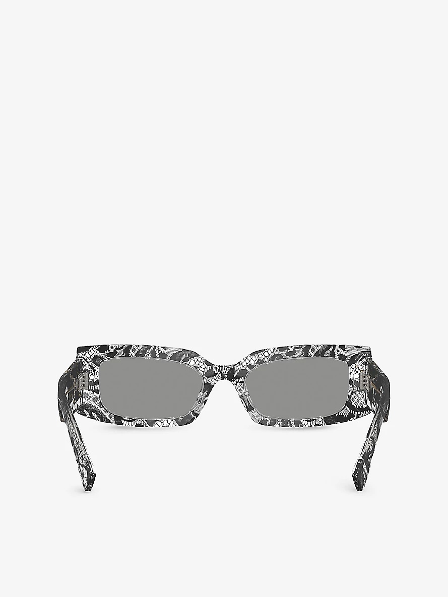 DG4479 Rectangle-Frame Tortoiseshell Acetate Sunglasses - 4