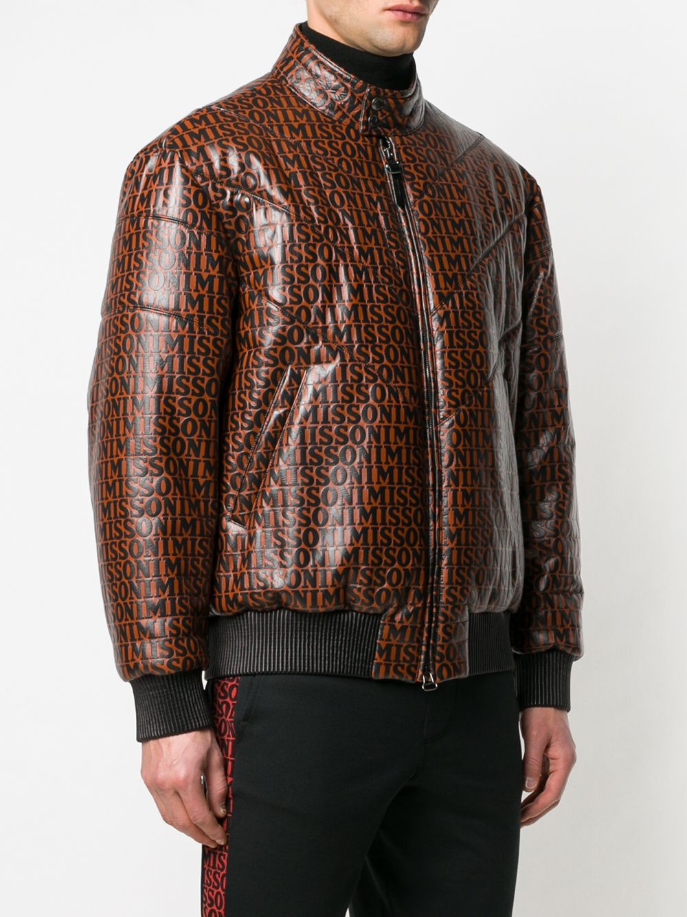 logo print bomber jacket - 3
