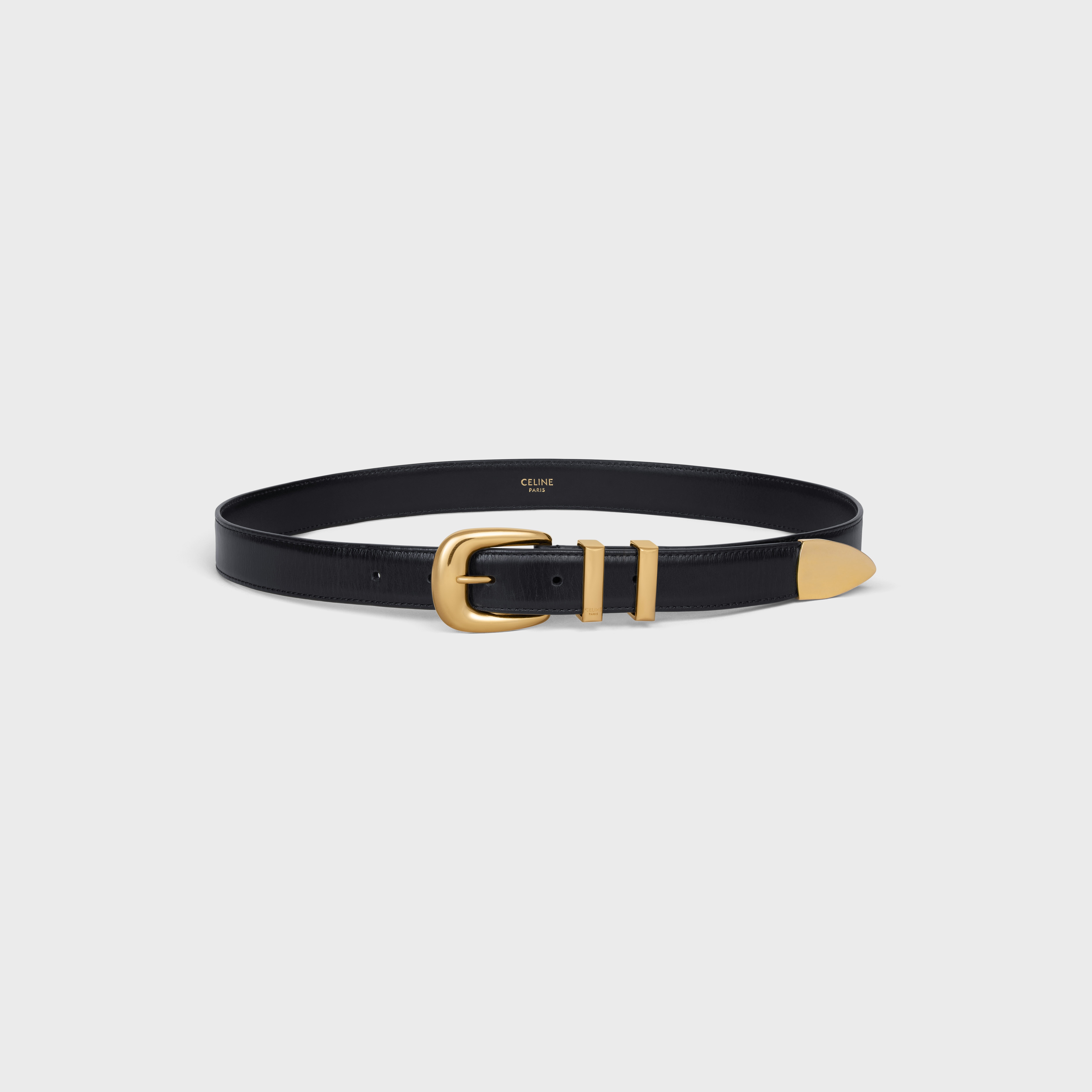 Celine - Western 25mm Belt ceinturon Style in Smooth Calfskin, Women , Black