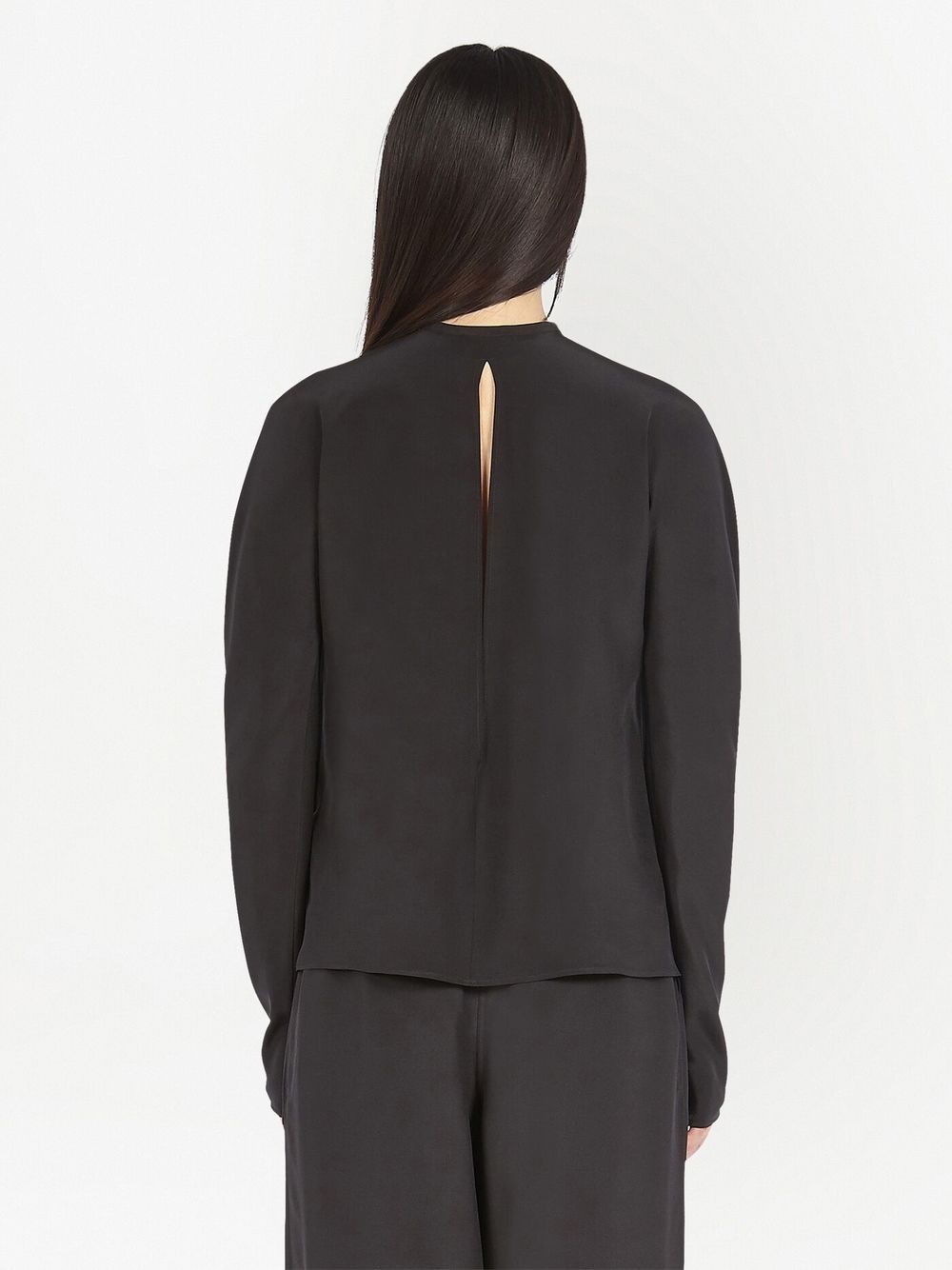 tie-neck long-sleeve blouse - 4