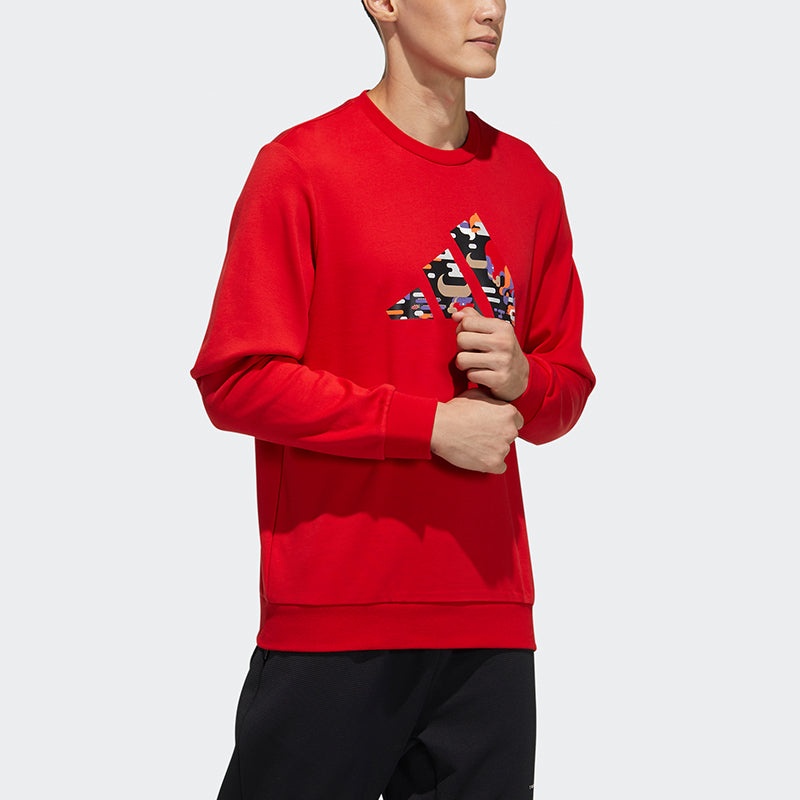 adidas CNY Graphic Logo Prints Sweatshirt Red GP1838 - 4