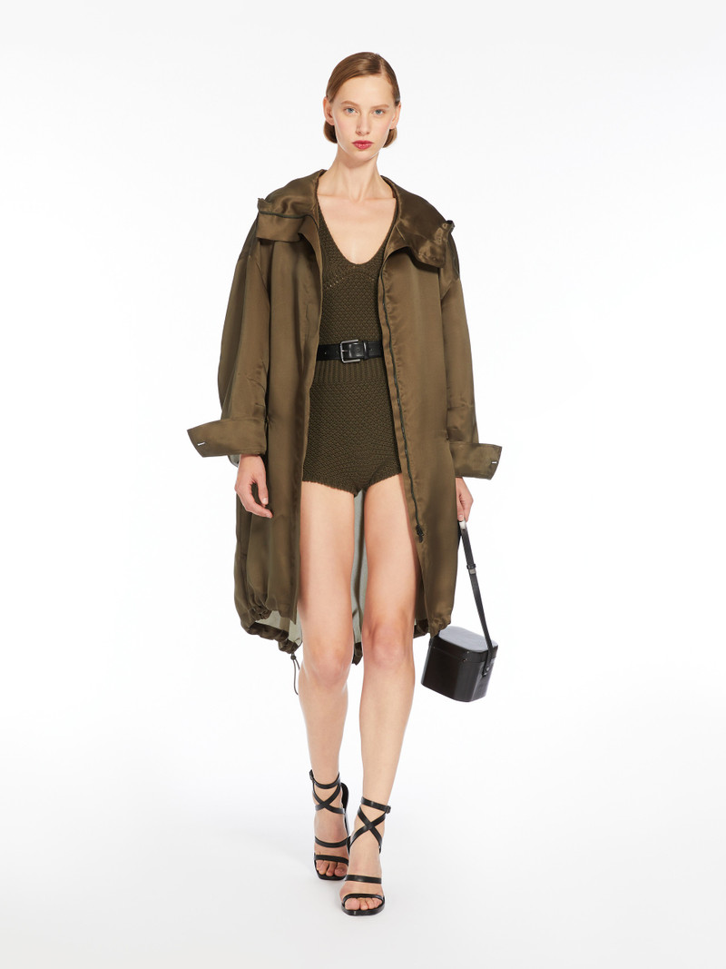 Max Mara TAMBUTO Oversized silk organza parka outlook