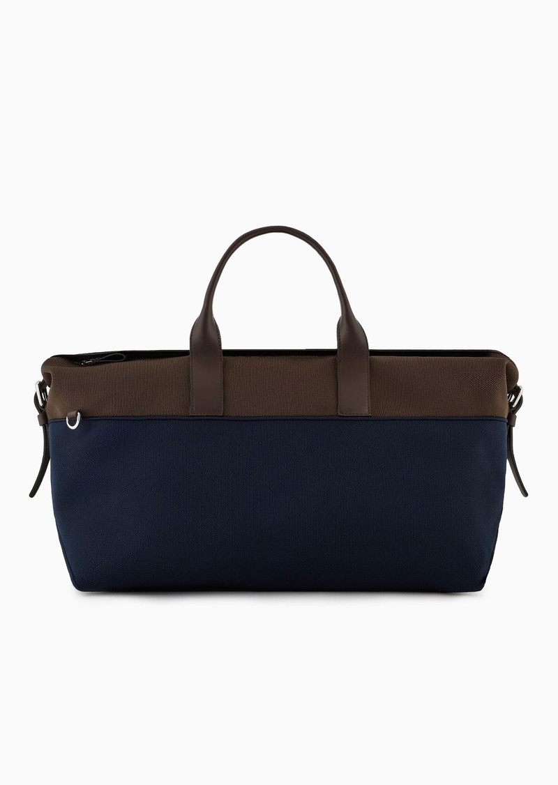 Small duffel bag in a tricot knit and leather 3