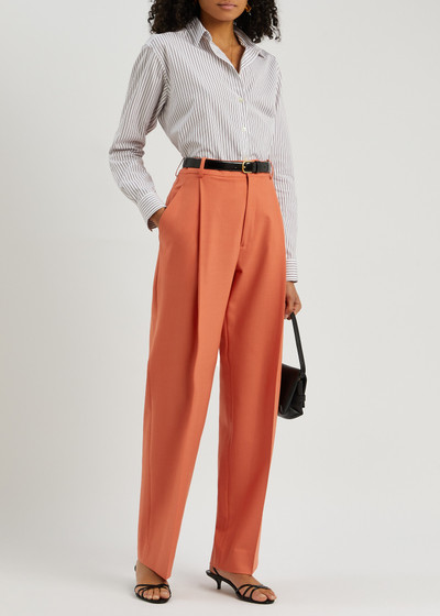 Victoria Beckham Pleated tapered twill trousers outlook