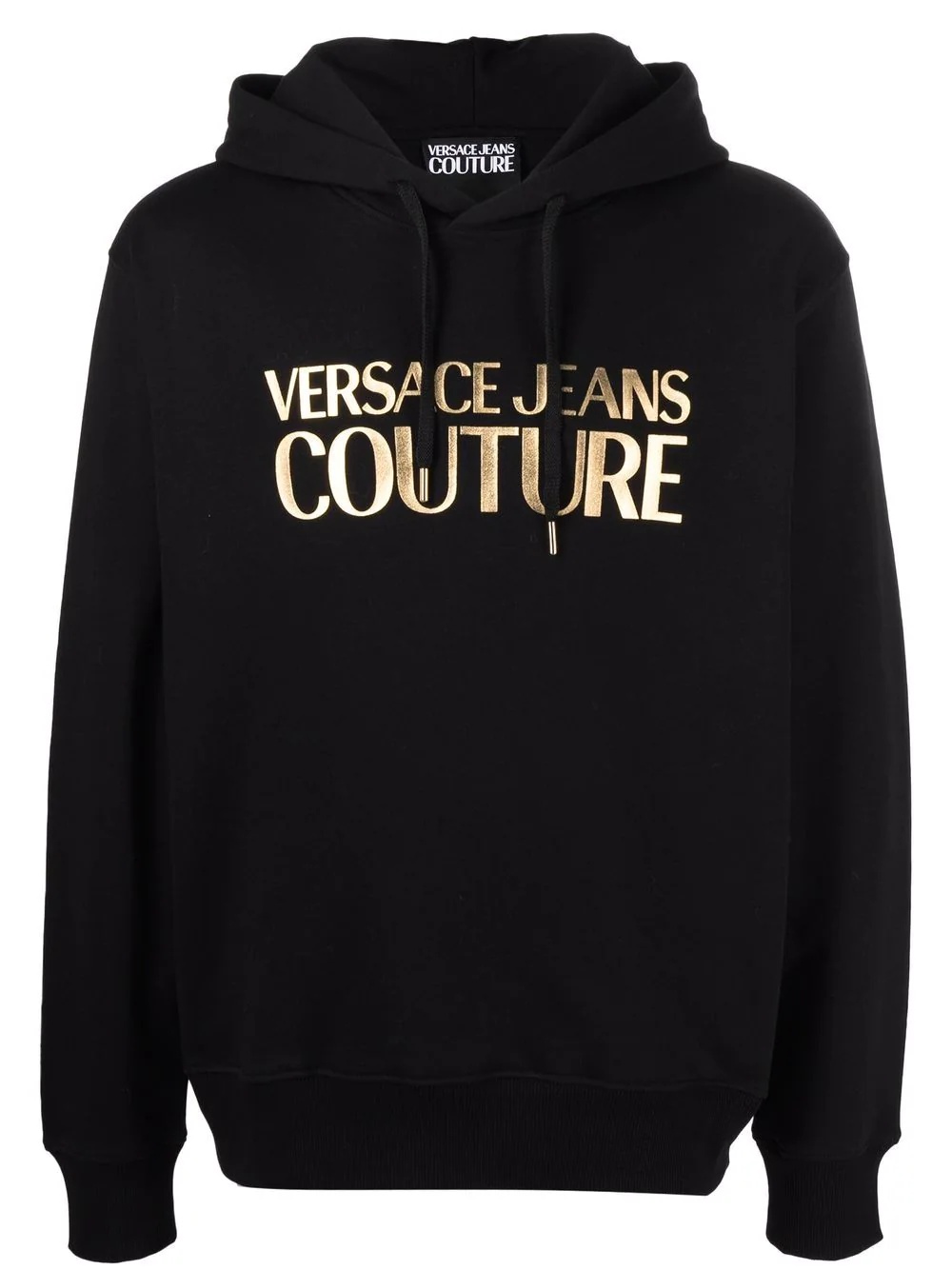 logo-print metallic hoodie - 1