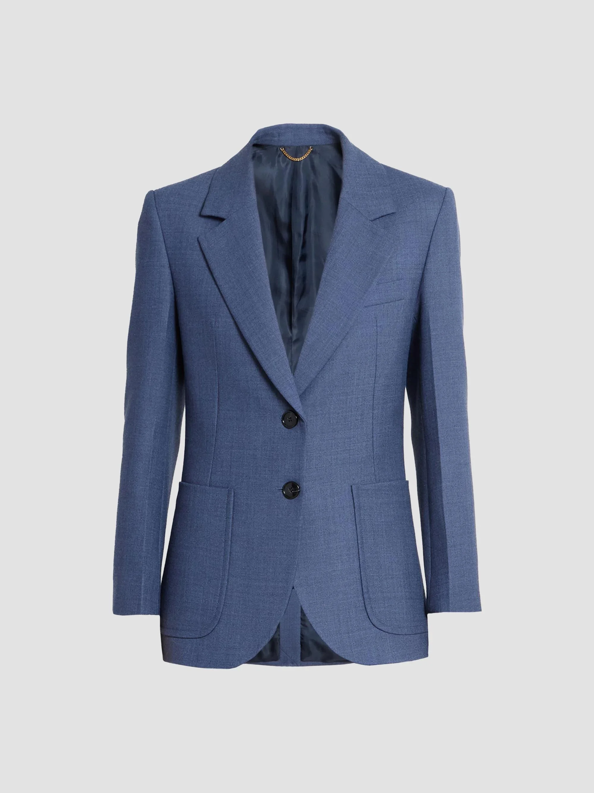 Women's Stretch-Wool Patch-Pocket Jacket - Dusk Blue Melange - 1
