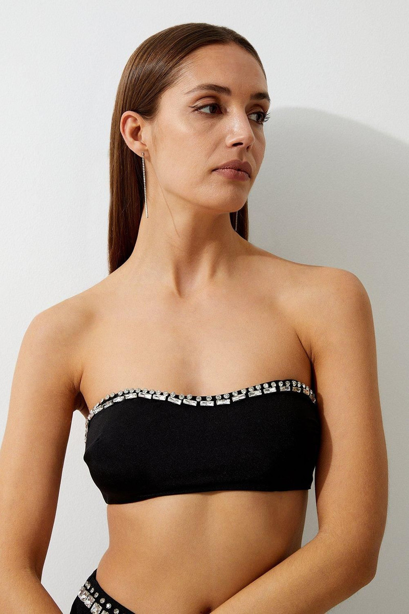 Premium Embellished High Waist Bikini Bottoms 2