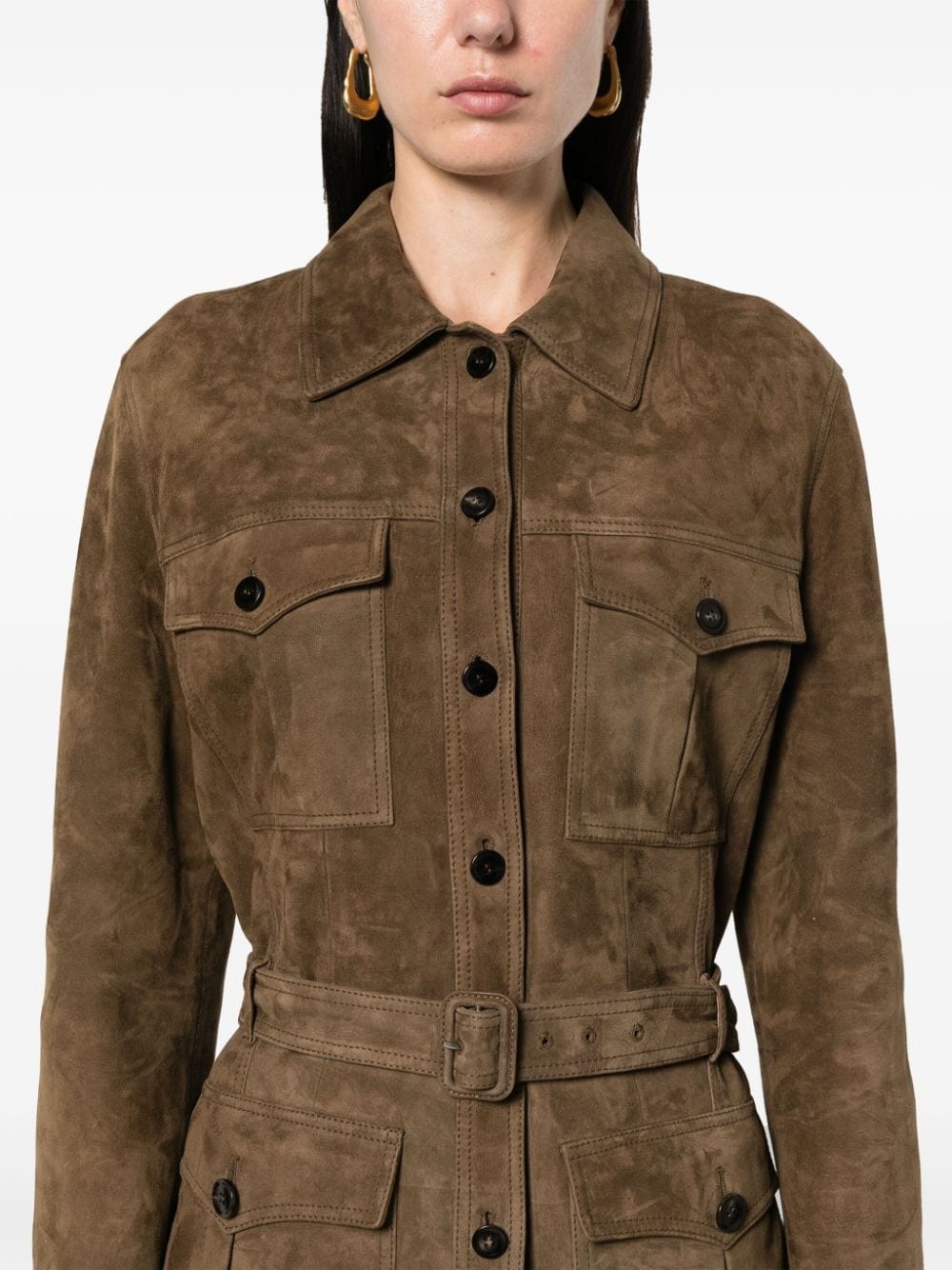 suede leather coat - 5