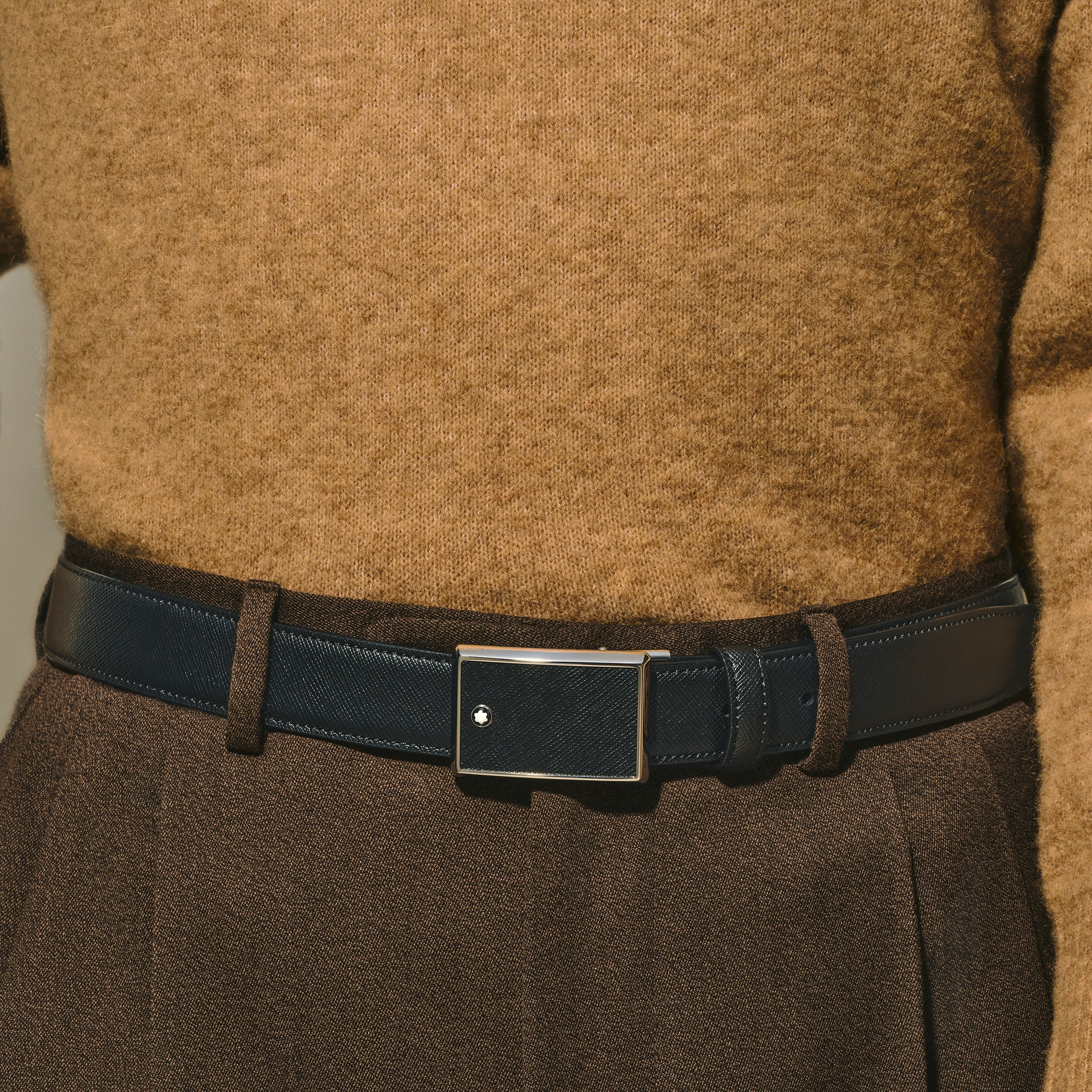 Black 30 mm leather belt - 2