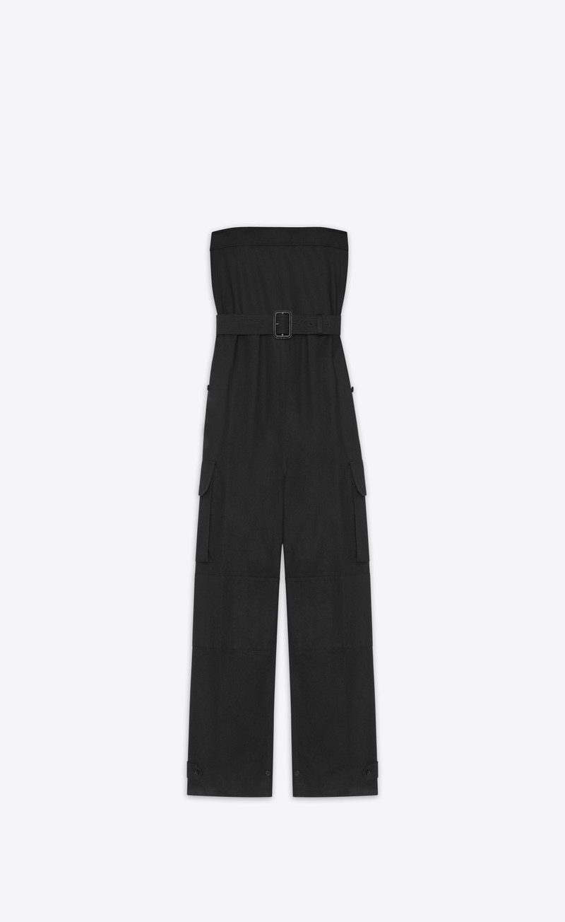 strapless 벨트가 달린 면 jumpsuit - 1