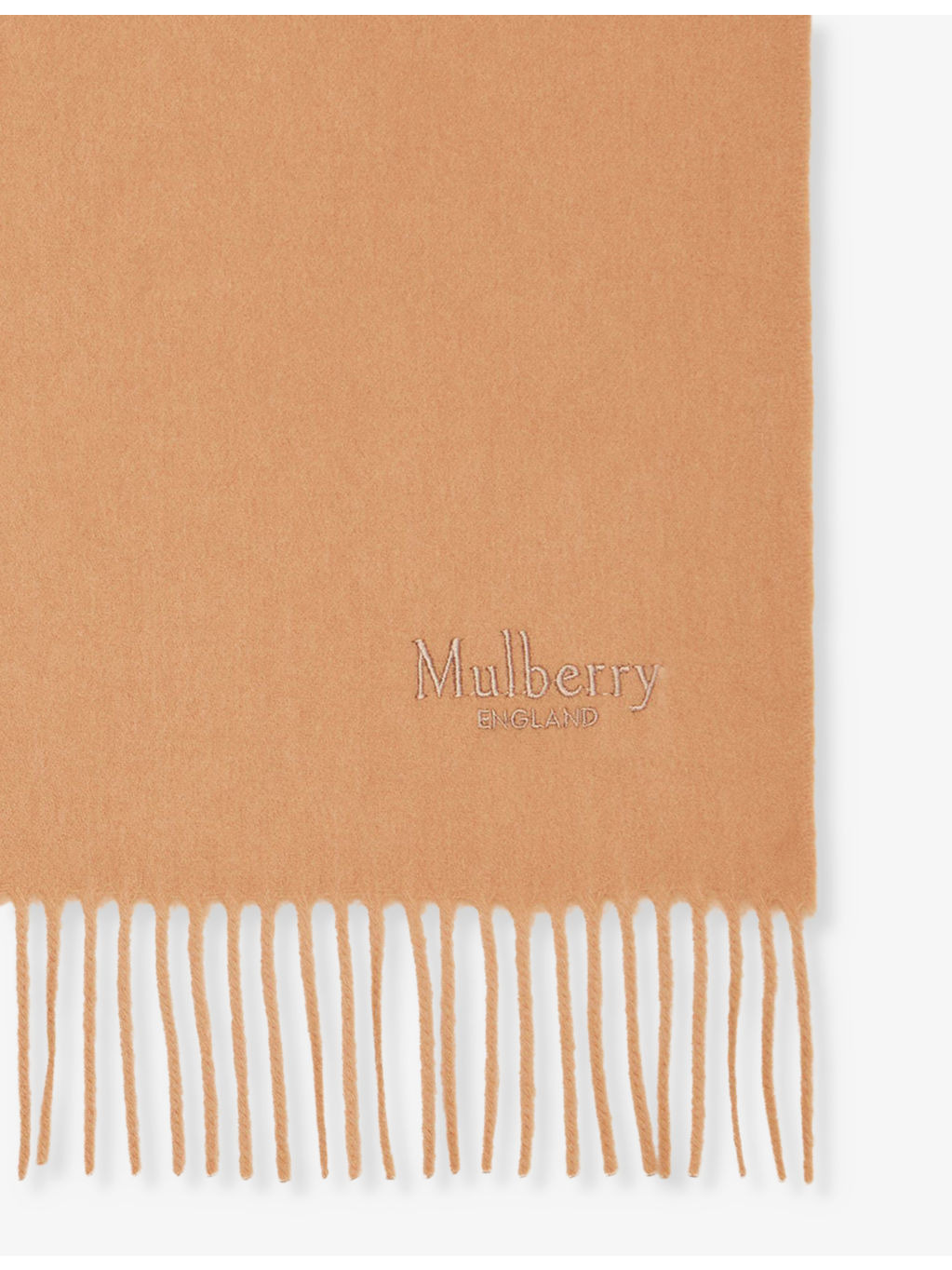 Solid logo-embroidered merino-wool scarf - 4