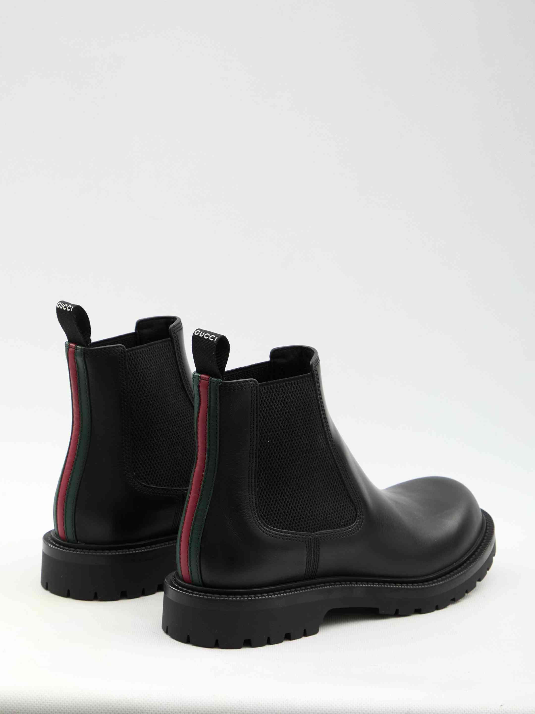 Gucci Men Chelsea Boots With Web - 3