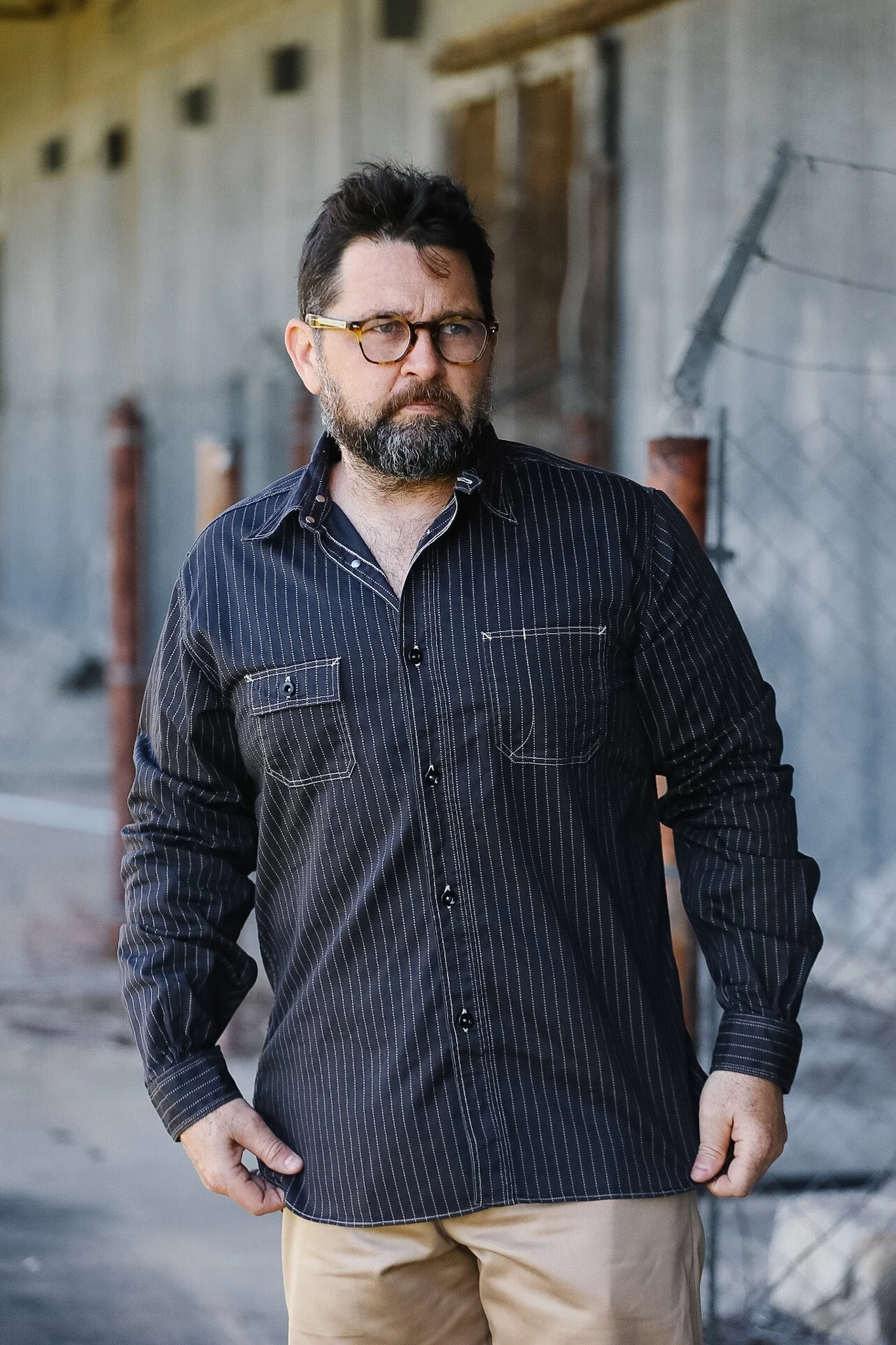 SC29585 SUGAR CANE FICTION ROMANCE WORK SHIRT- BLACK WABASH - 1