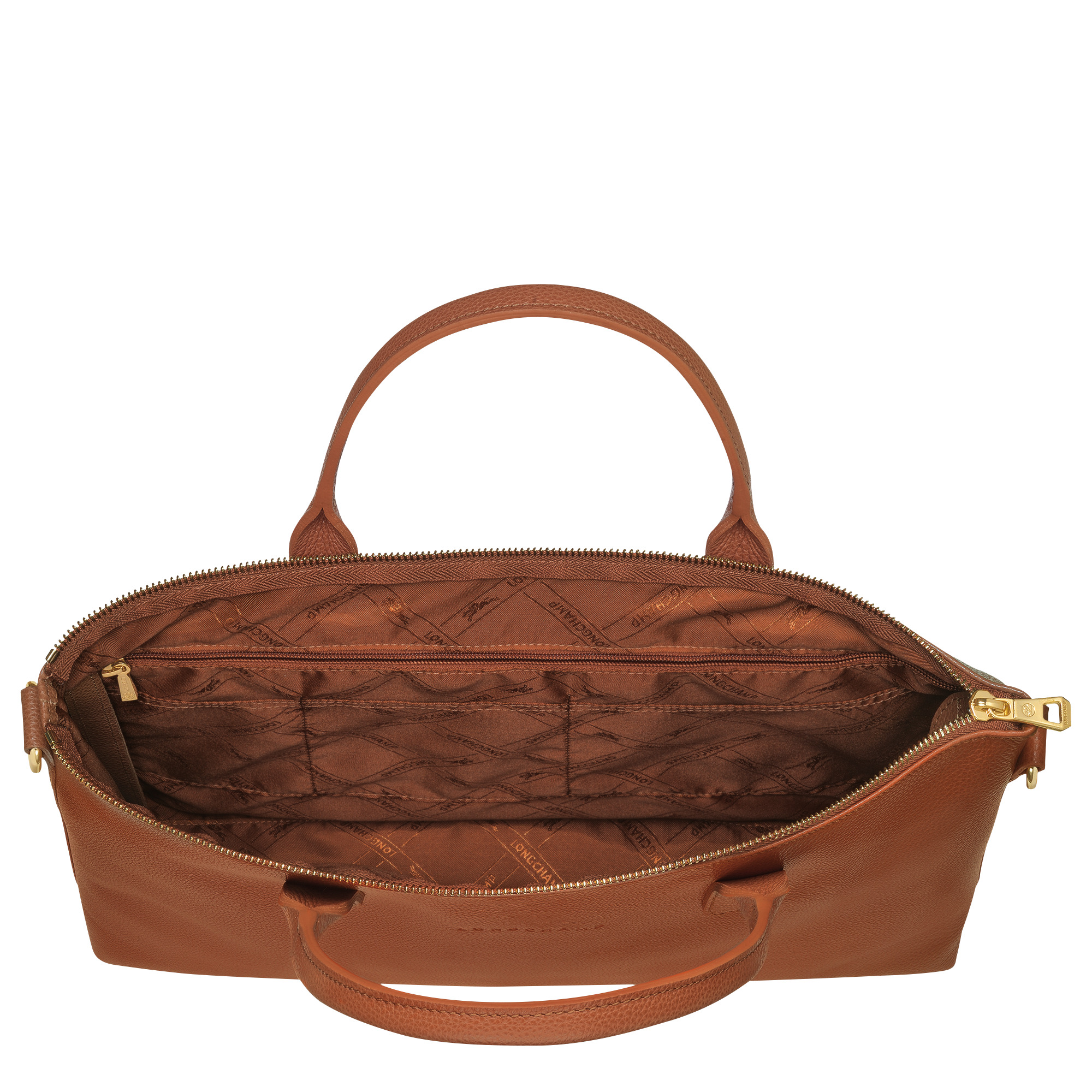 Le Foulonné S Briefcase Caramel - Leather - 5