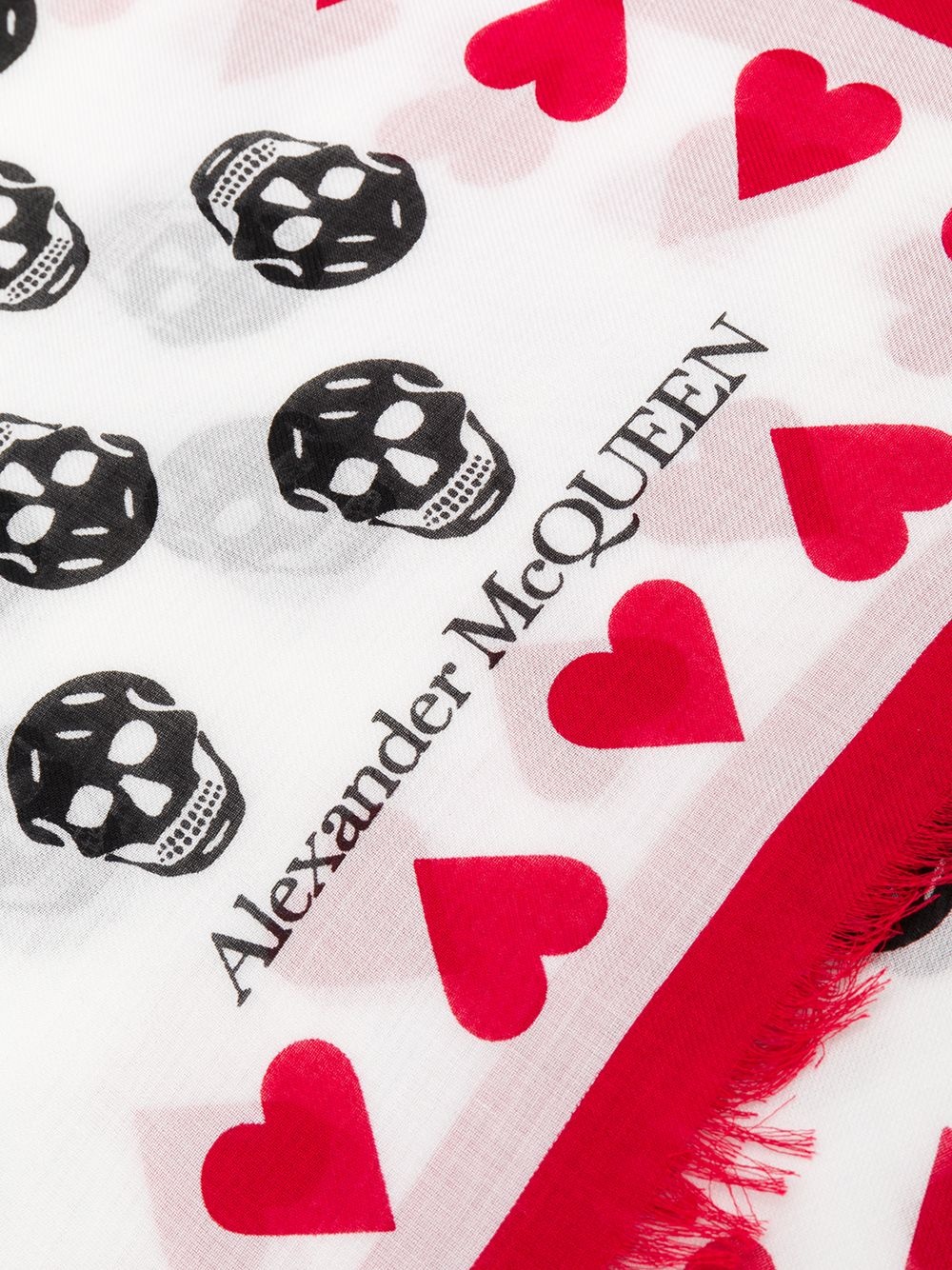 skull heart print scarf - 3