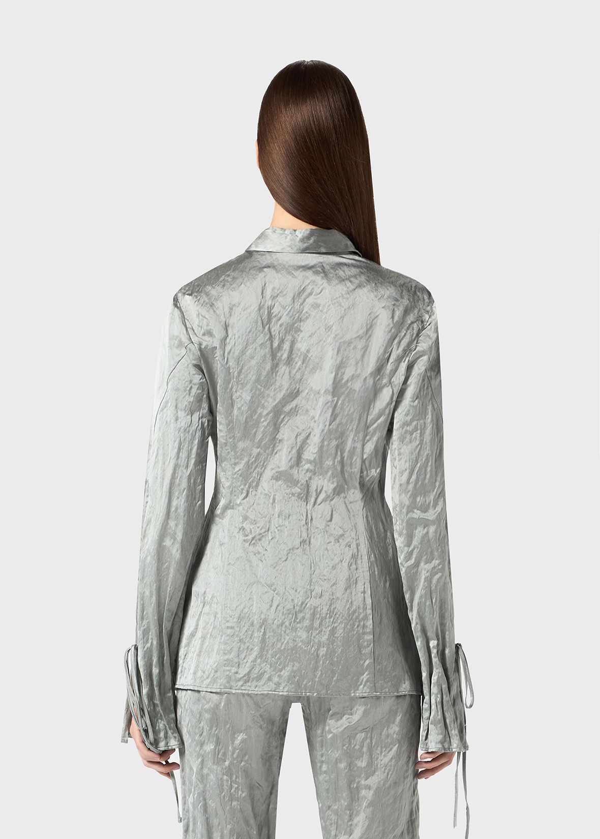 CRINKLED SATIN SHIRT - 4