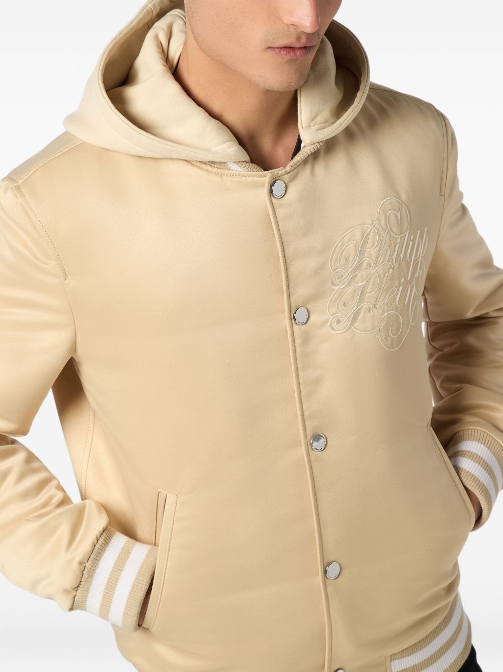 logo-embroidered bomber jacket - 5