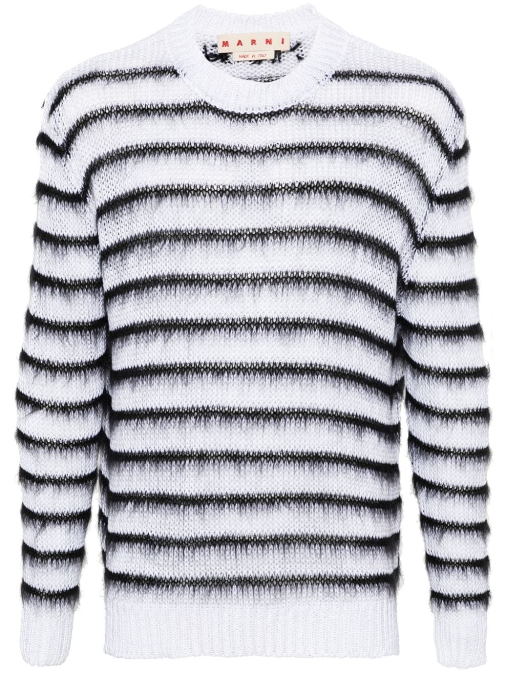 striped open-knit jumper - 1