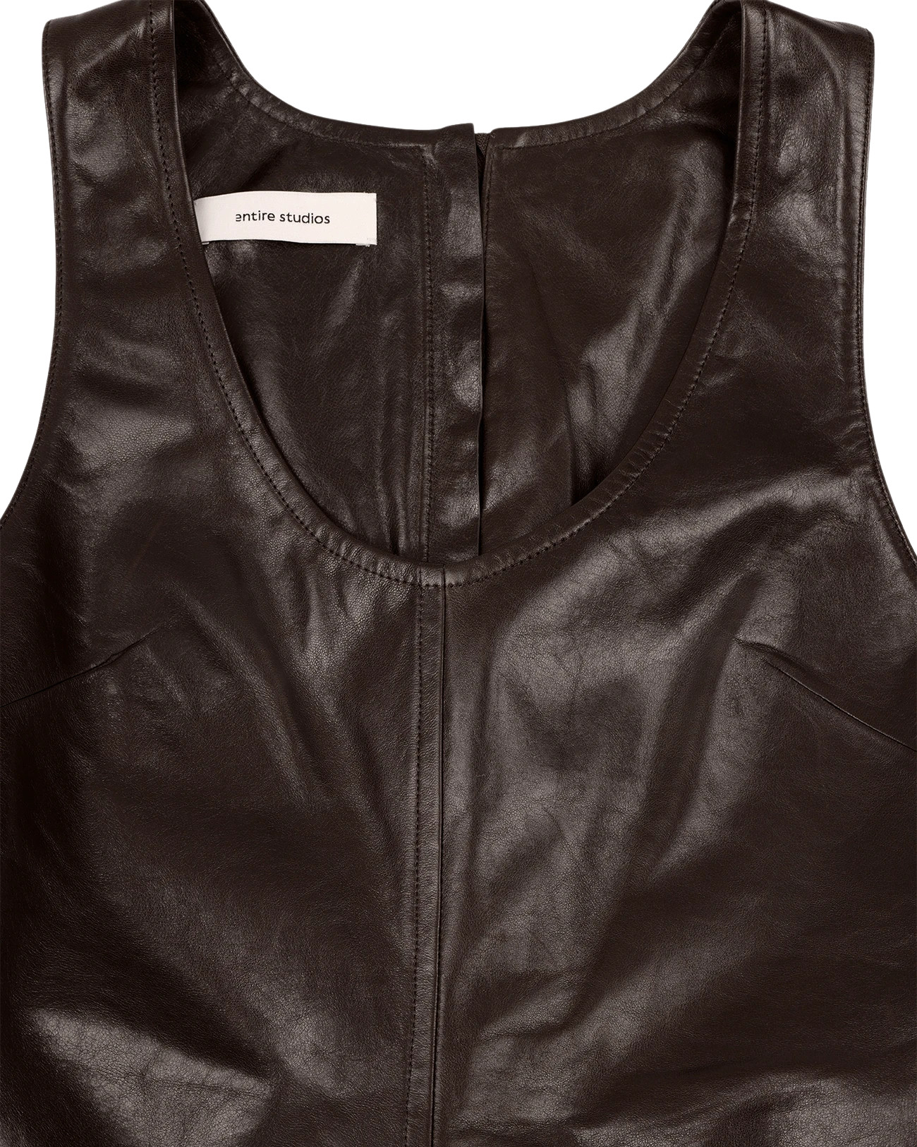 LEATHER TANK DARK BROWN - 5