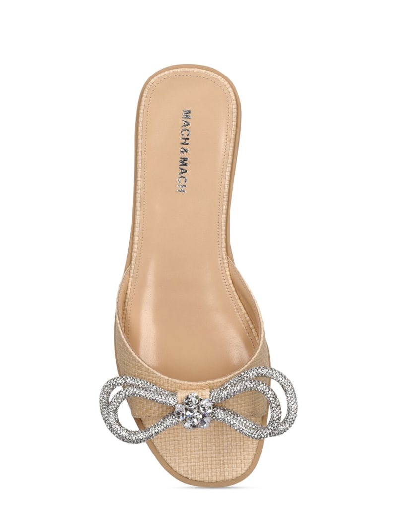 10mm Double Bow raffia flat sandals - 4