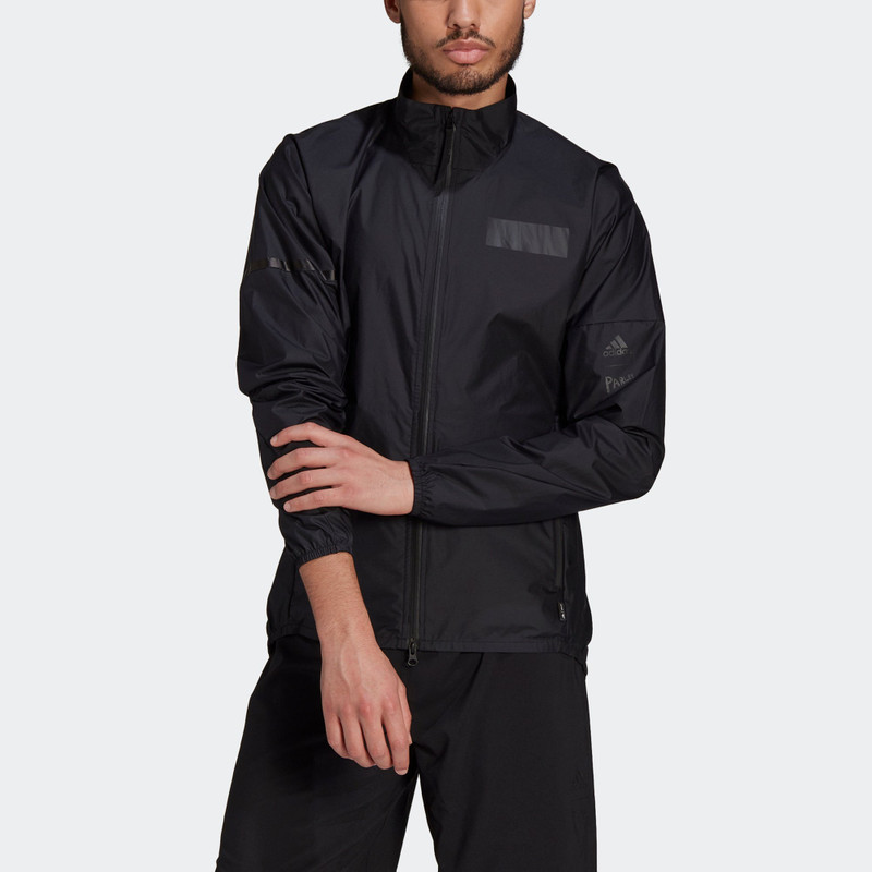 adidas adidas M Jacket Parley Outdoor Sports Windproof Stand Collar Black H31074 outlook