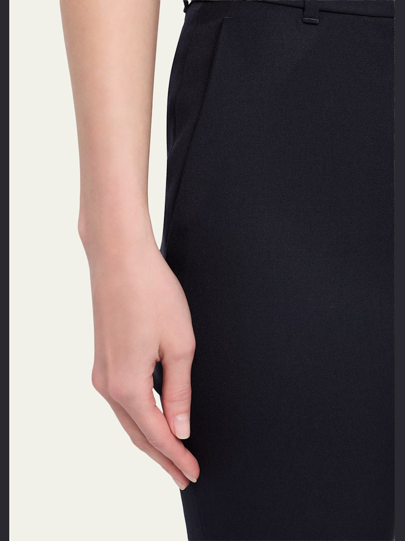 Mid-Rise Wool Slim-Leg Ankle Trousers 5